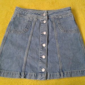 Jean High Waisted Topshop Moto Skirt